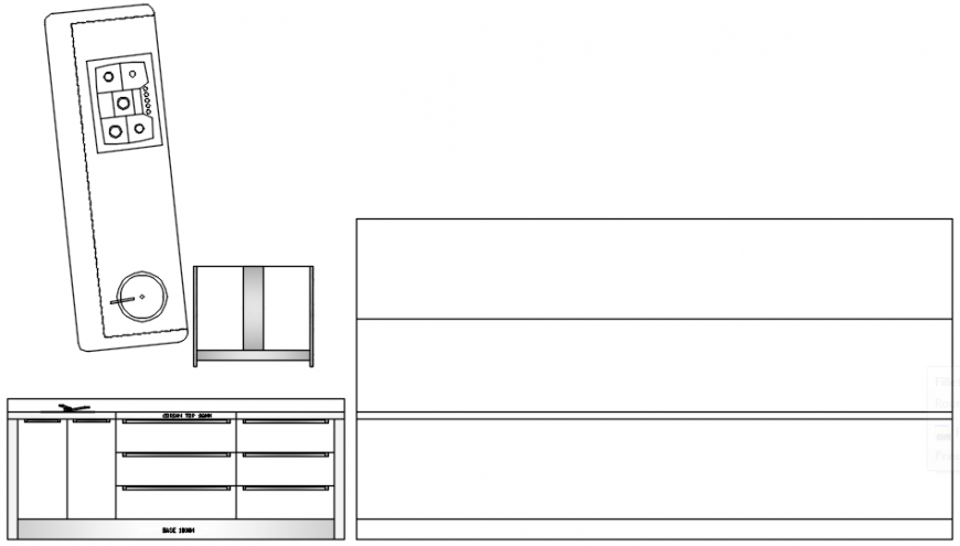 Kitchen elevation and plan