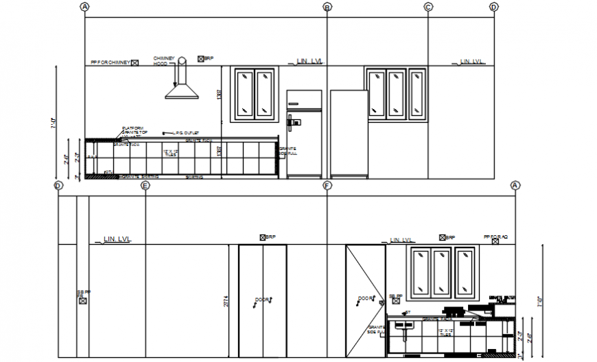 Kitchen furniture 2d furnishing
