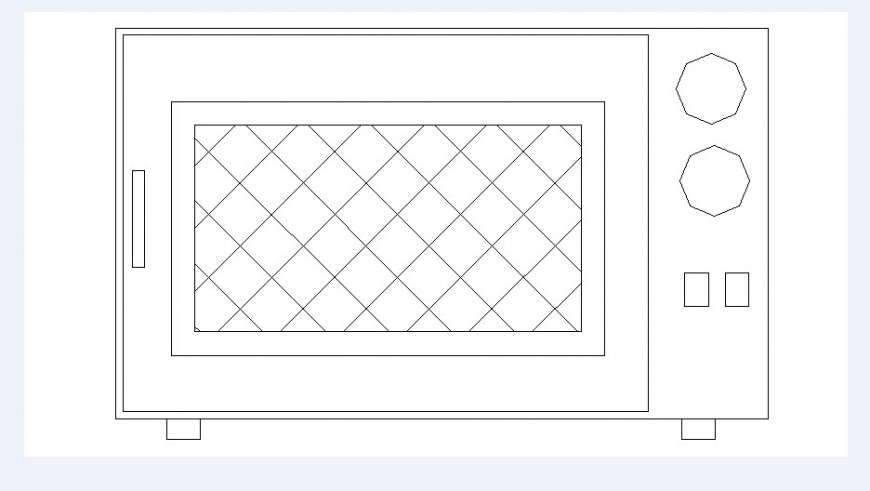 Kitchen oven elevation block cad drawing details dwg file