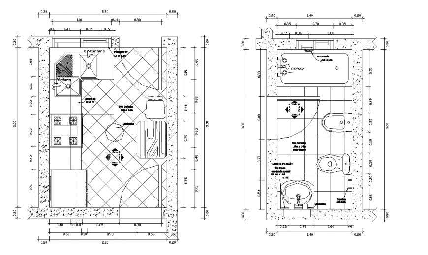 Kitchen plan in auto cad software