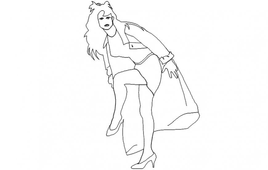 Lady adjust heel pose 2d