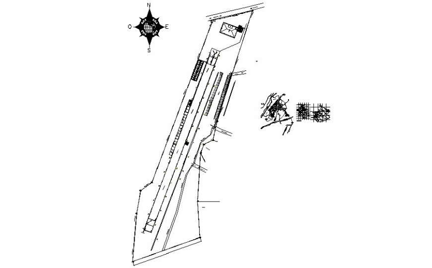 Landscaping area detailing 2d view plan in autocad