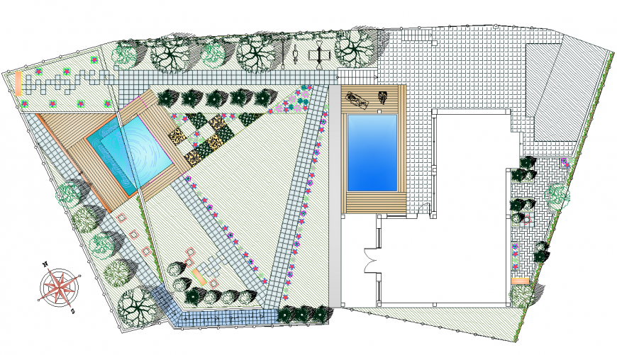 Landscaping bungalow detail elevation layout file