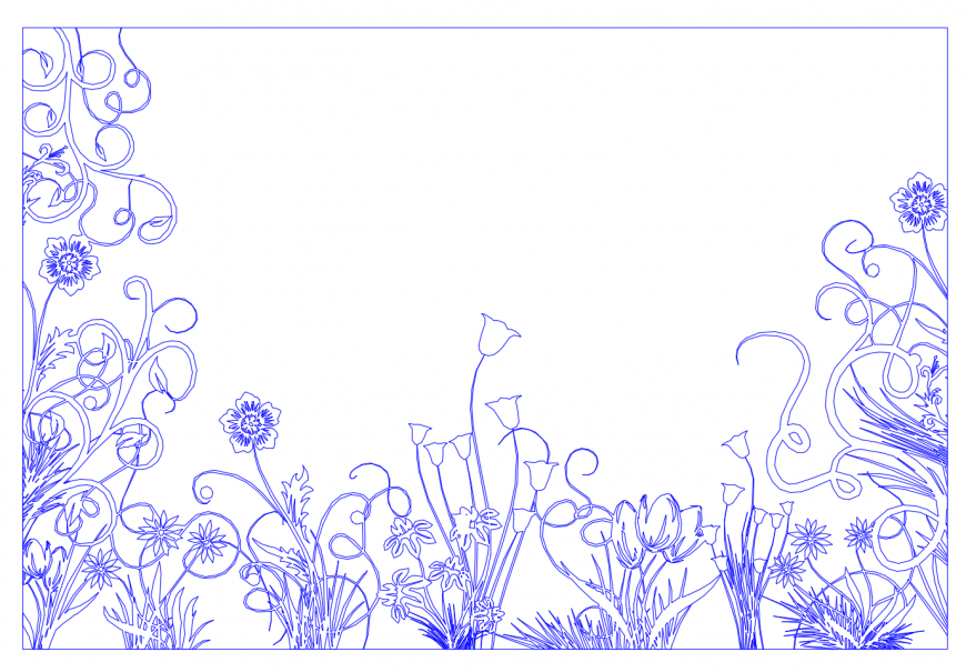 Landscaping flower design 2d view layout dwg file