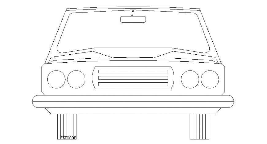 Latest model car front elevation in AutoCAD