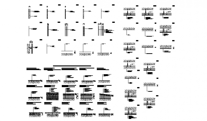 Layer wise concrete mortar detail dwg file
