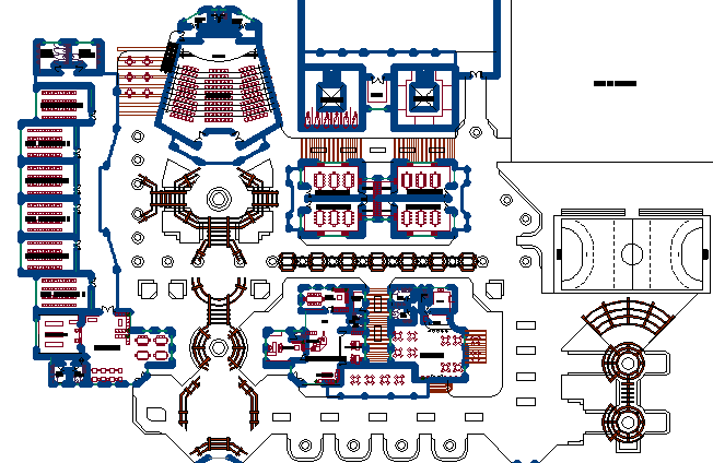 layout plan of a hotel dwg file