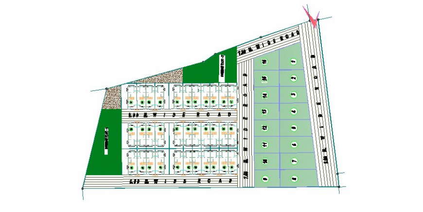 Layout plan of residential area in AutoCAD file