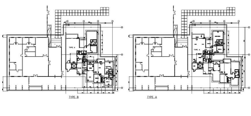 Layout plan of type A and B autocad file