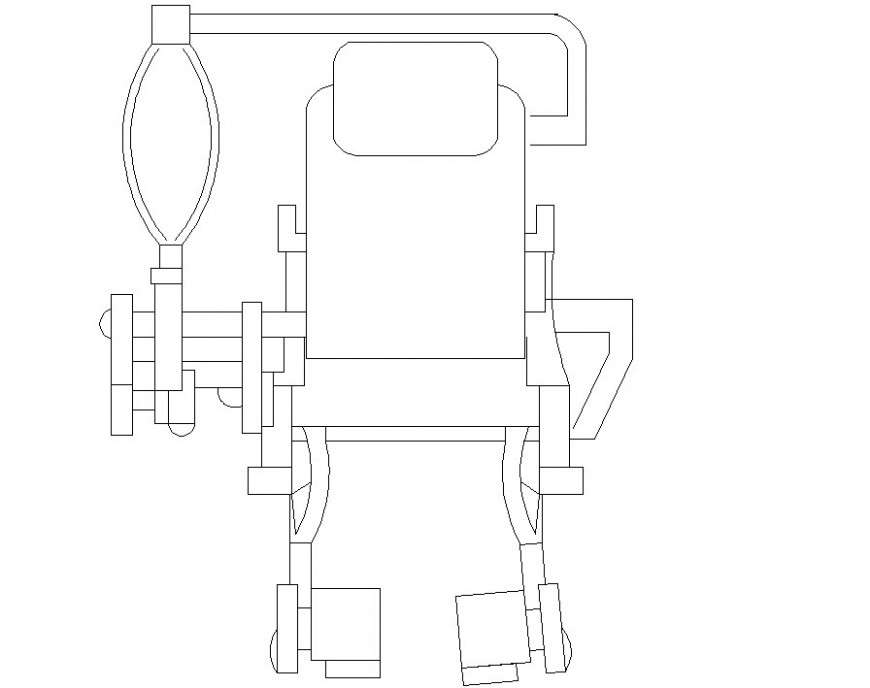 Leg presser machine detail 2d view CAD gym equipment block layout autocad file
