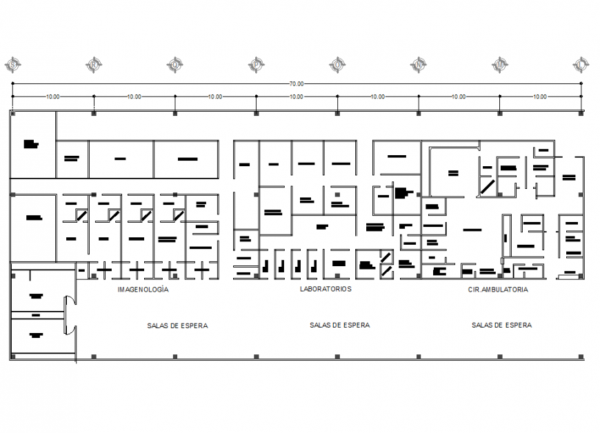 Line plan hospital auotcad file