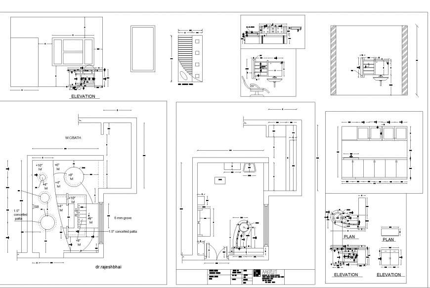 Living room and toilet furniture detail dwg file