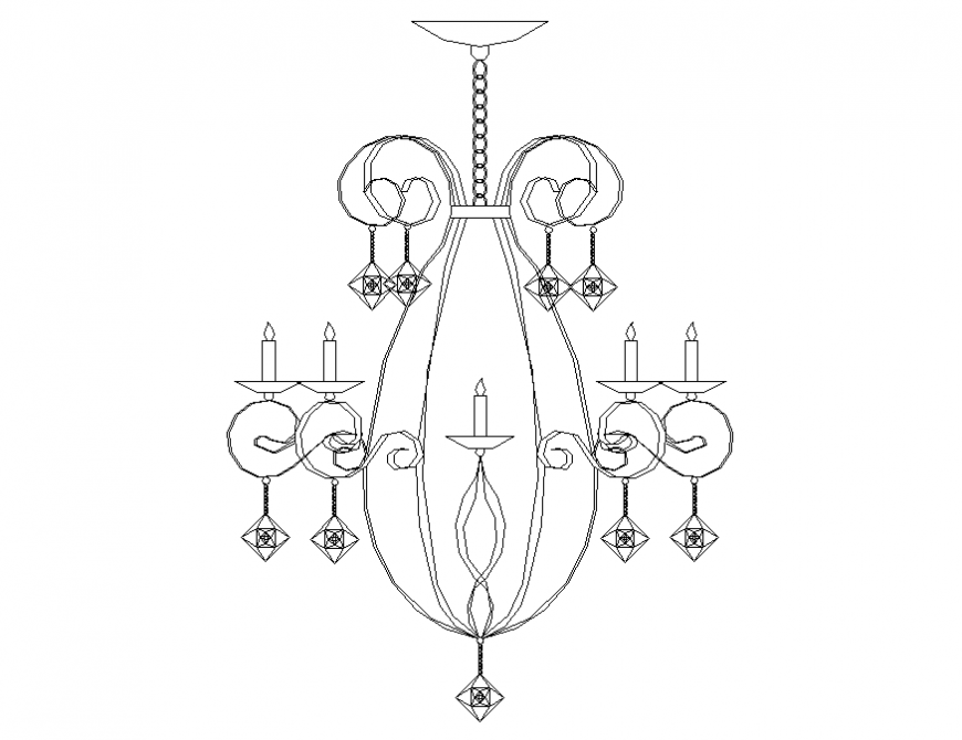 Living room chandelier plan layout file