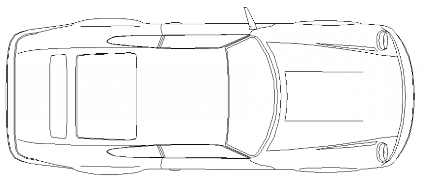 Luxuries one family car top view elevation cad block details dwg file