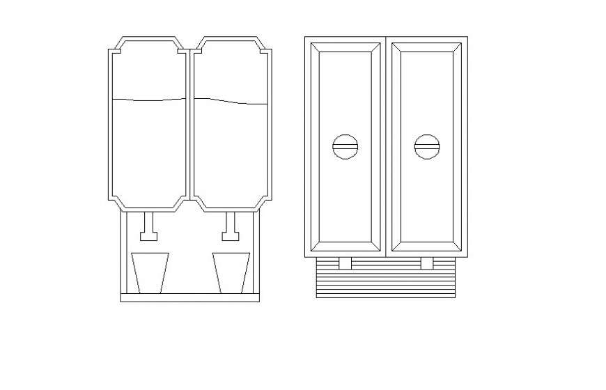 Machine 2d front detailing dwg file
