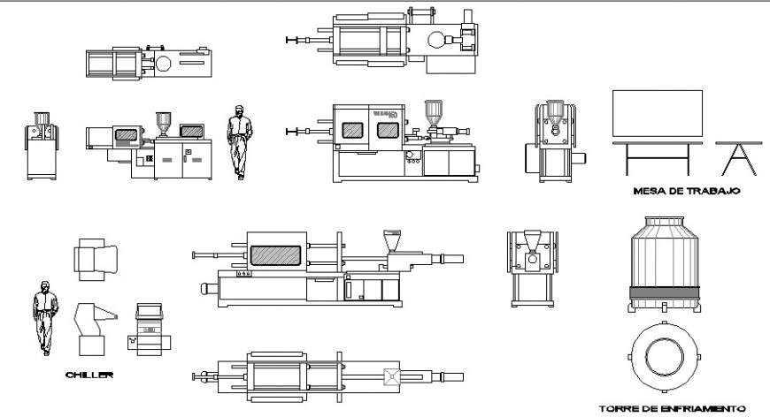 Machinery and plant detail drawing in dwg file.