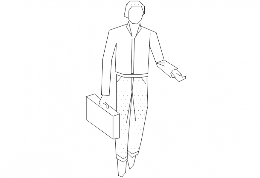 Man holding suitcase 2d