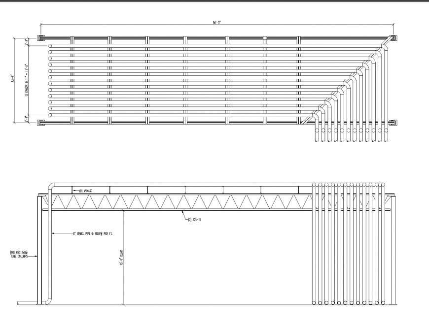 Mechanical Pipe Bridge detail dwg file