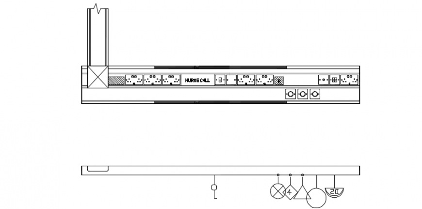 Medical gas trunking top view plan