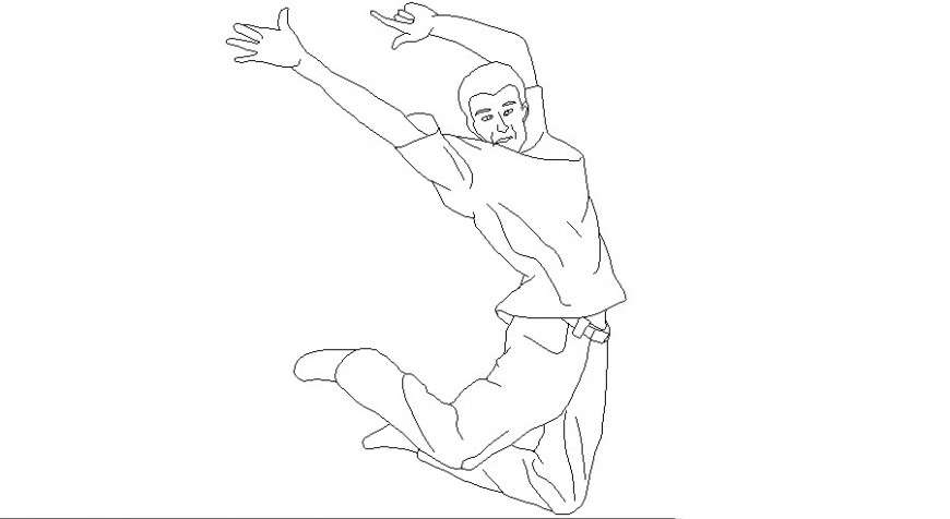 Men blocks detail 2d drawing in AutoCAD
