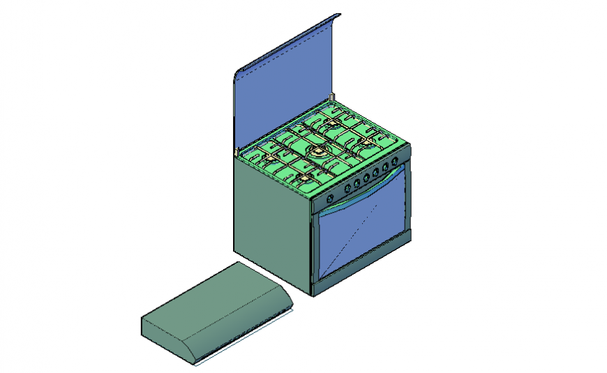 Microwave oven with grill 3d drawing dwg file