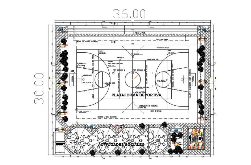 Mini sports complex autocad file