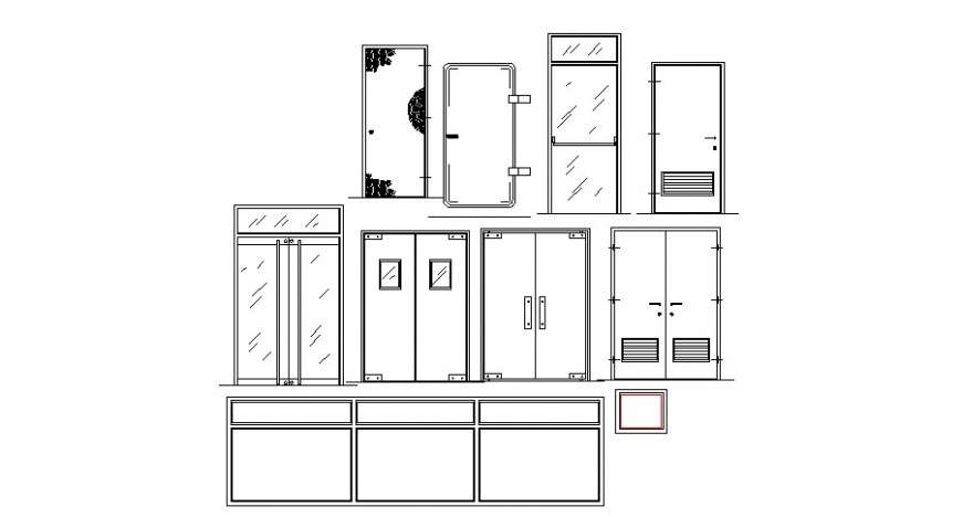 Miscellaneous door and window blocks detail 2d view autocad file