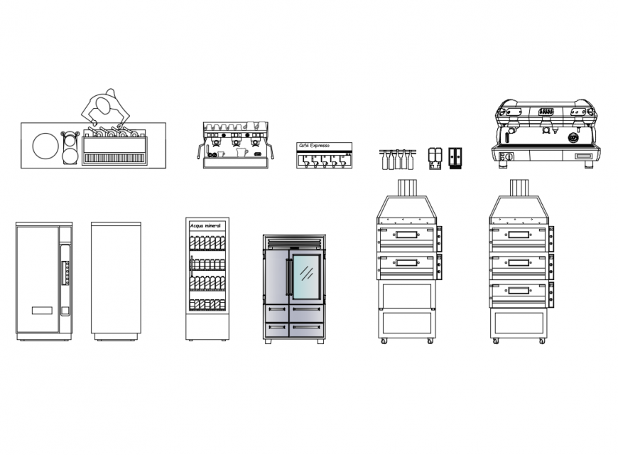 Miscellaneous bar furniture cad blocks details dwg file