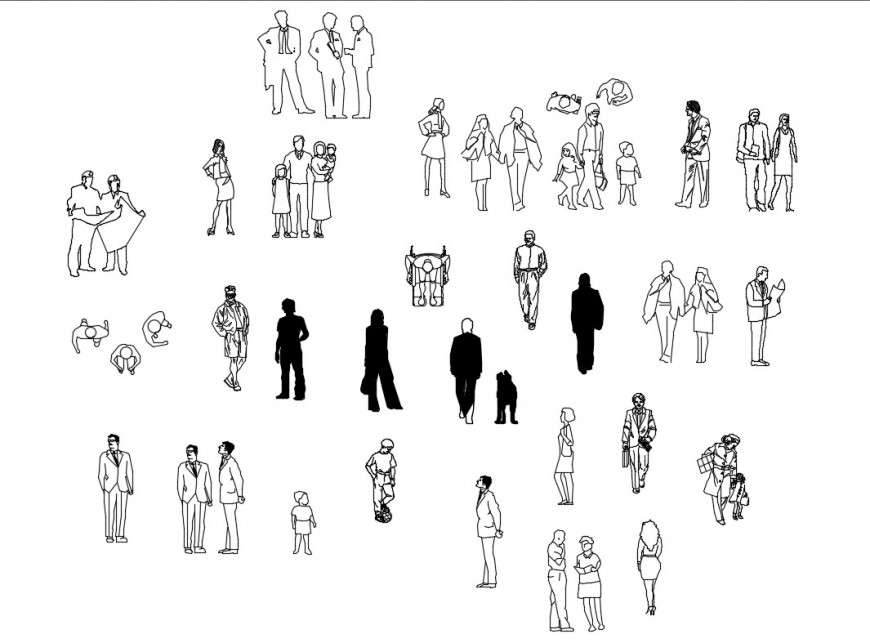Miscellaneous business people blocks cad drawing details dwg file