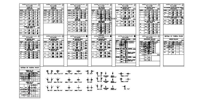 Miscellaneous pavcopipes blocks cad drawing details dwg file