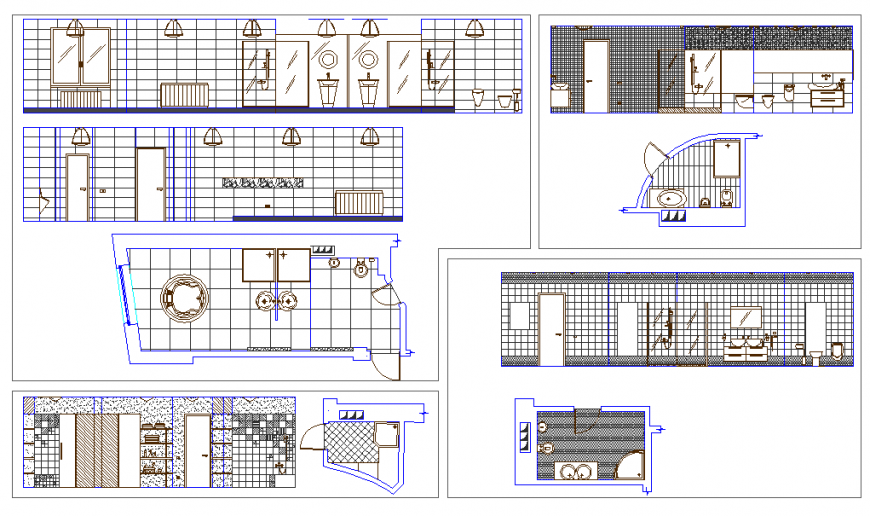 Modern Bath Room Plan & Elevation design
