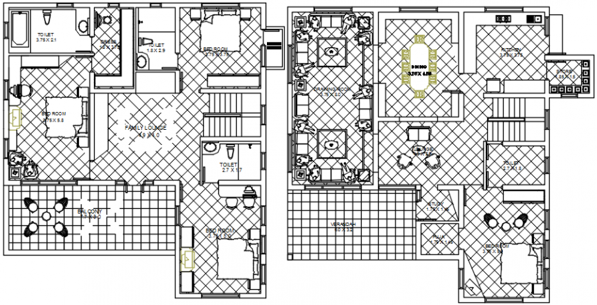 Modern house top view model details