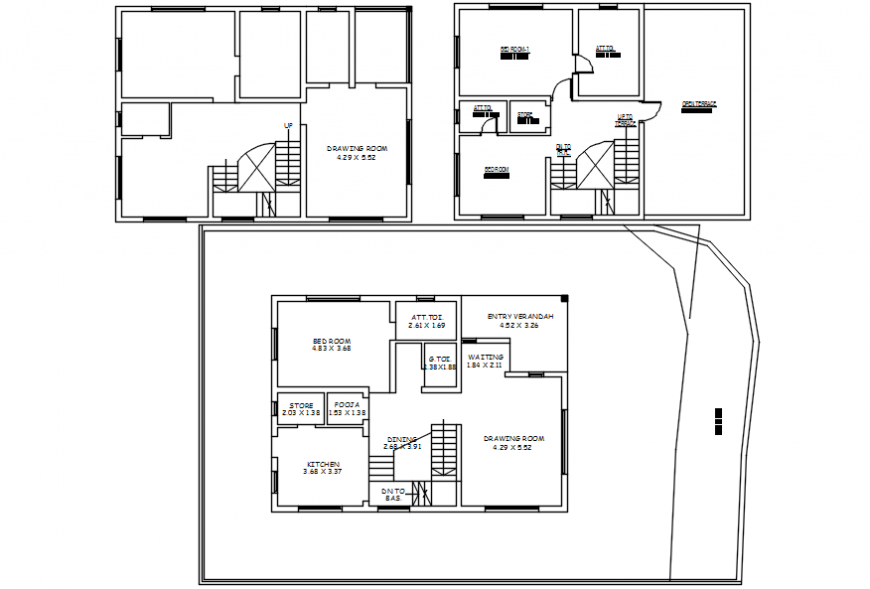 Modern house top view plan 2d file concepts