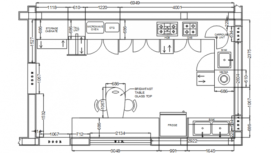 Modern kitchen top view detail file
