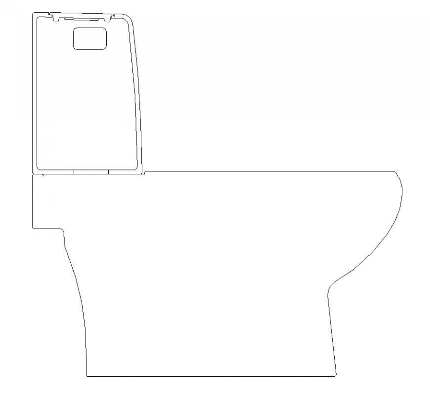 Modern sitting toilet CAD blocks 2d view layout autocad file