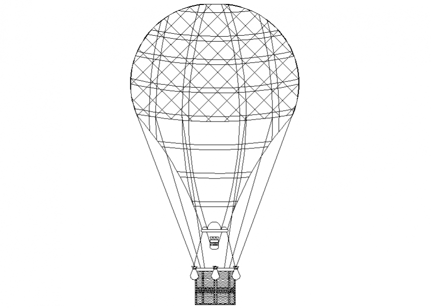 Montgolfier front elevation detail dwg file