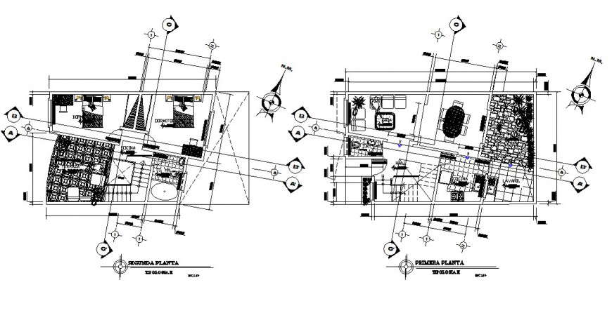 Multi floor bungalow architecture plan