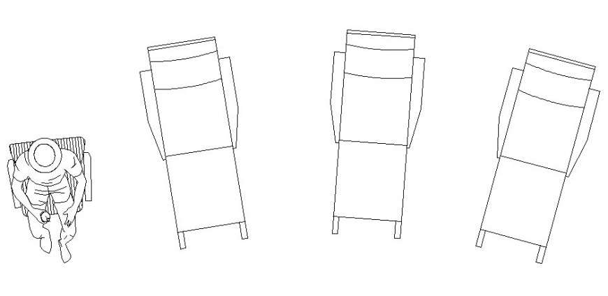 Multiple back rest chair elevation blocks cad drawing details dwg file
