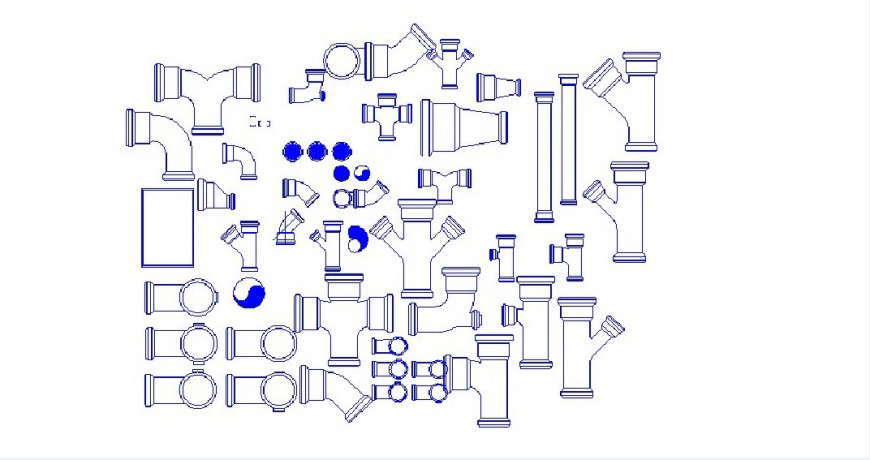 Multiple dwv plumbing pipe blocks cad drawing details dwg file