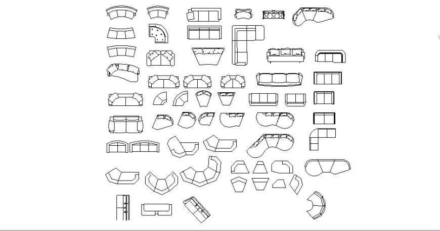 Sofa Set and Lounge CAD Blocks in DWG Drawing File