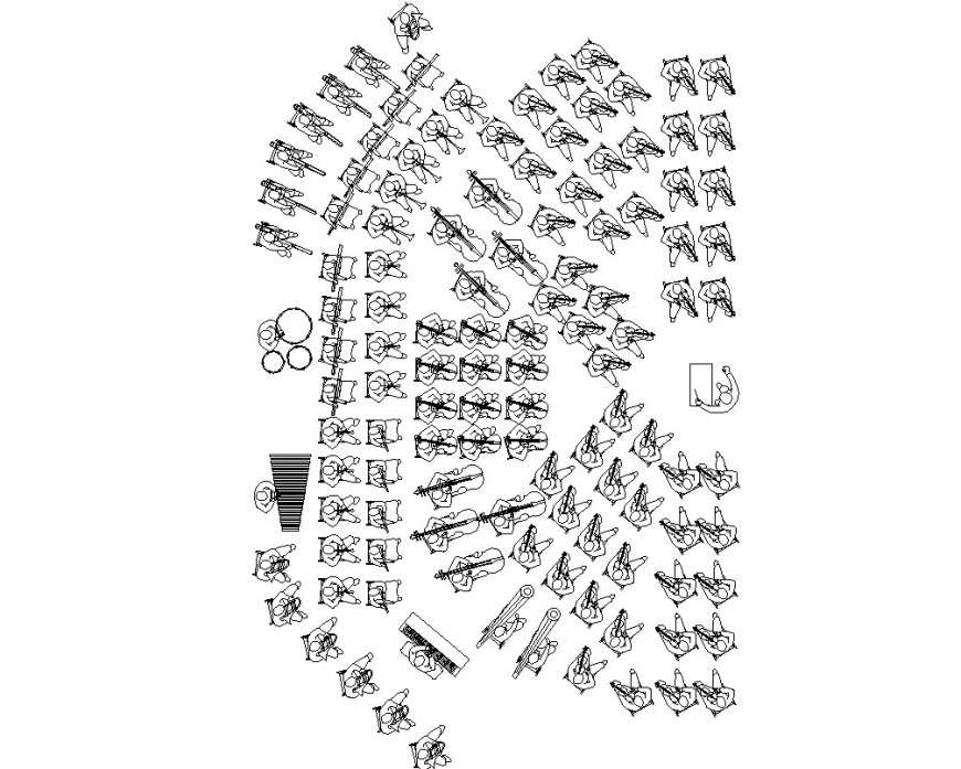 Music classroom plan detail autocad file