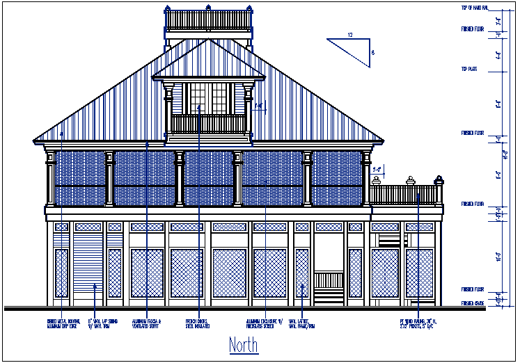 north elevation details dwg files