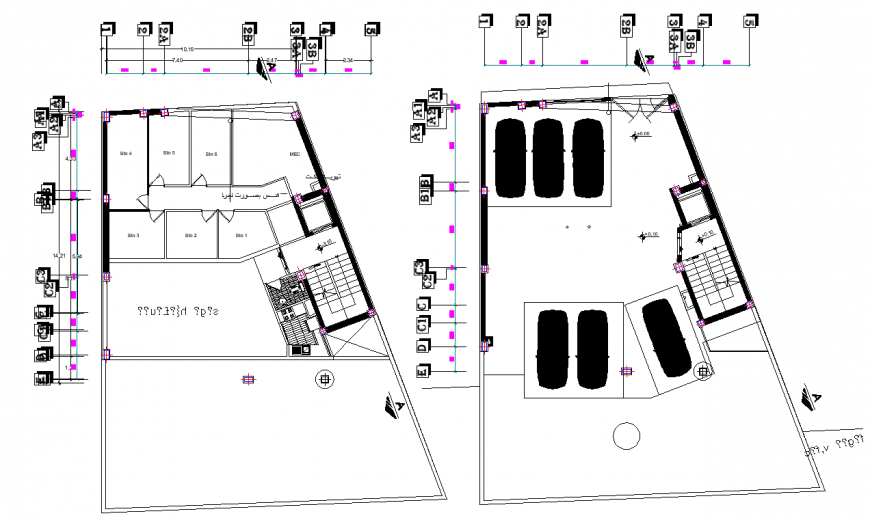 Office building plan drawing in dwg file.