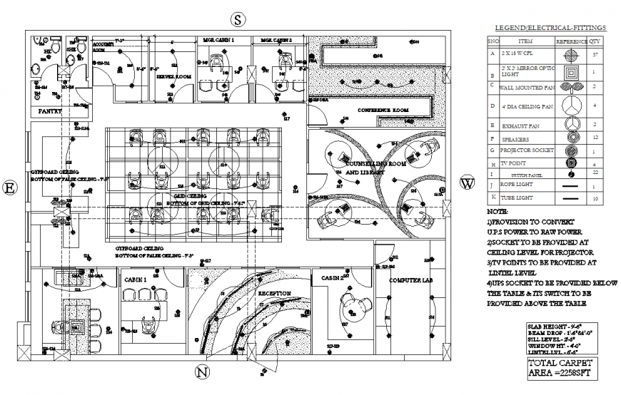 Office ceiling design detail dwg file