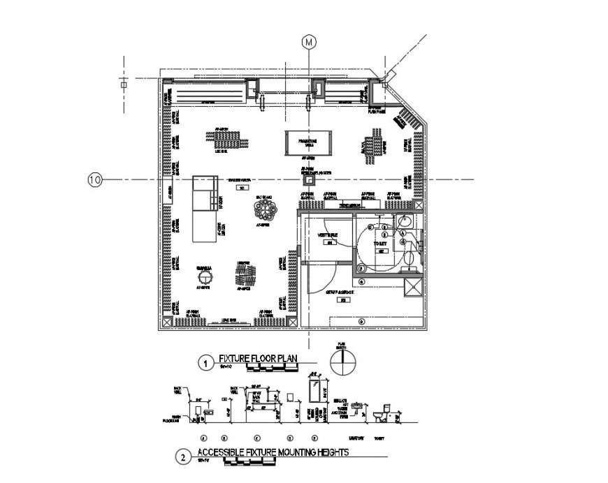 Office finishes floor plan dwg file