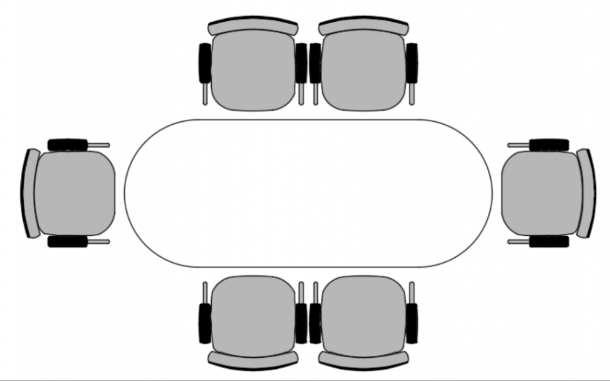 Boardroom Table Layout in Office Furniture AutoCAD Drawing