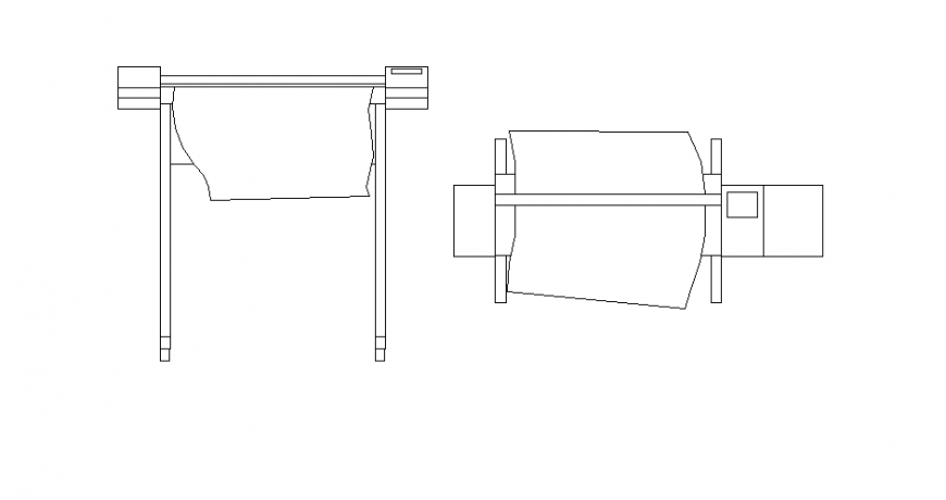 Office plotter plan and elevation