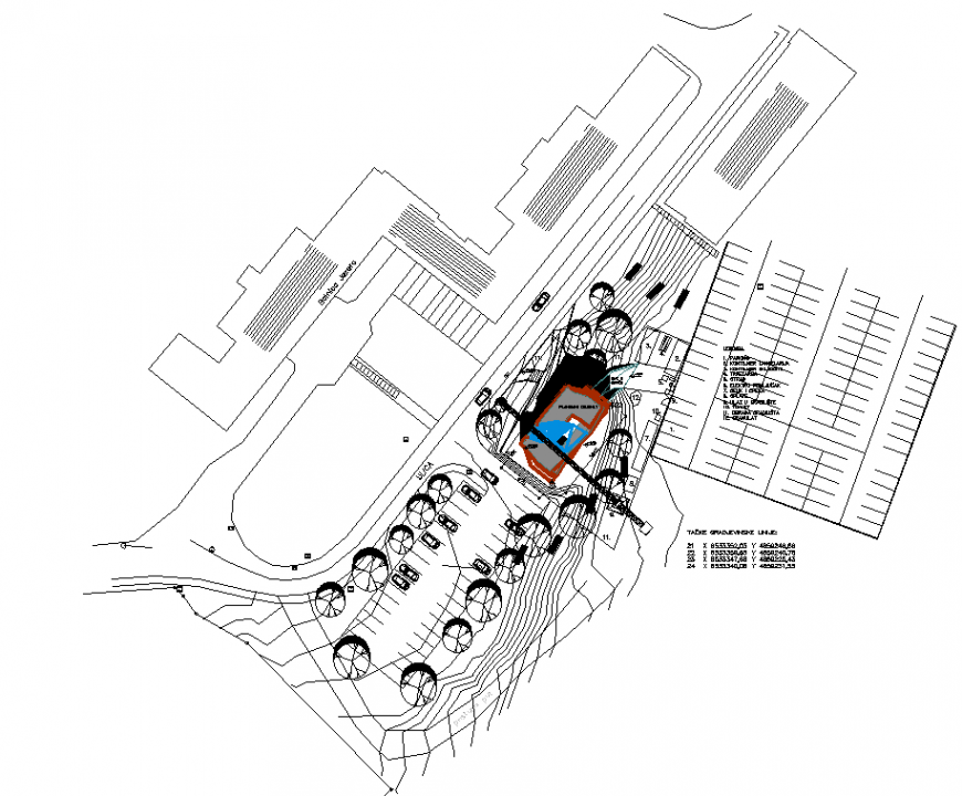Office site plan drawing in dwg AutoCAD file.