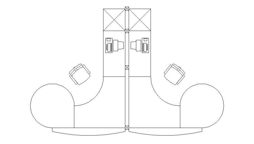 Office table desk detail elevation 2d drawing in autocad