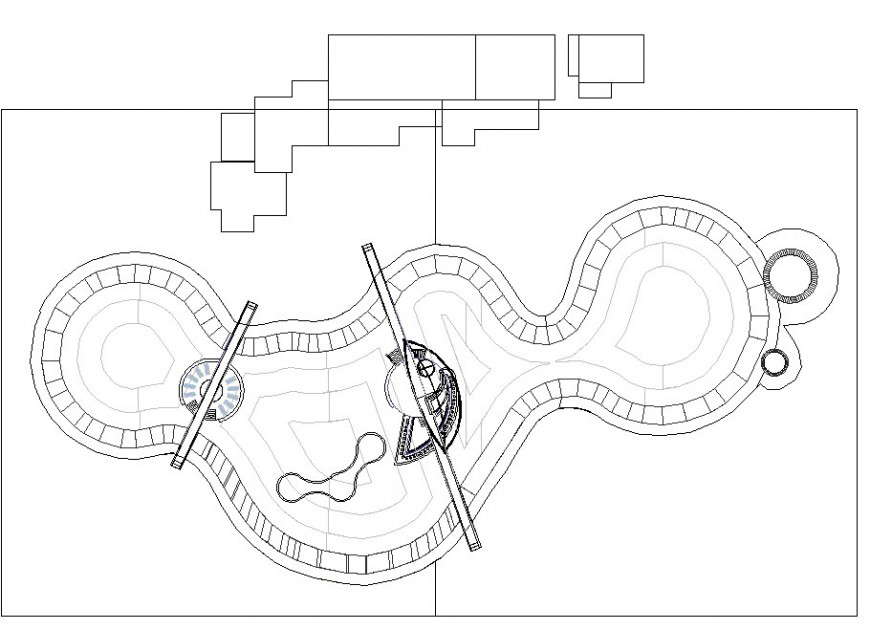 Office top view layout plan details